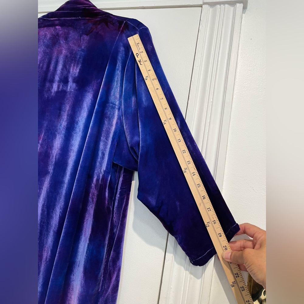 Elizabeth Eyre Seltzer Vintage Tie Dye Purple Velvet Open Front Jacket Sz. OS - Picture 7 of 7